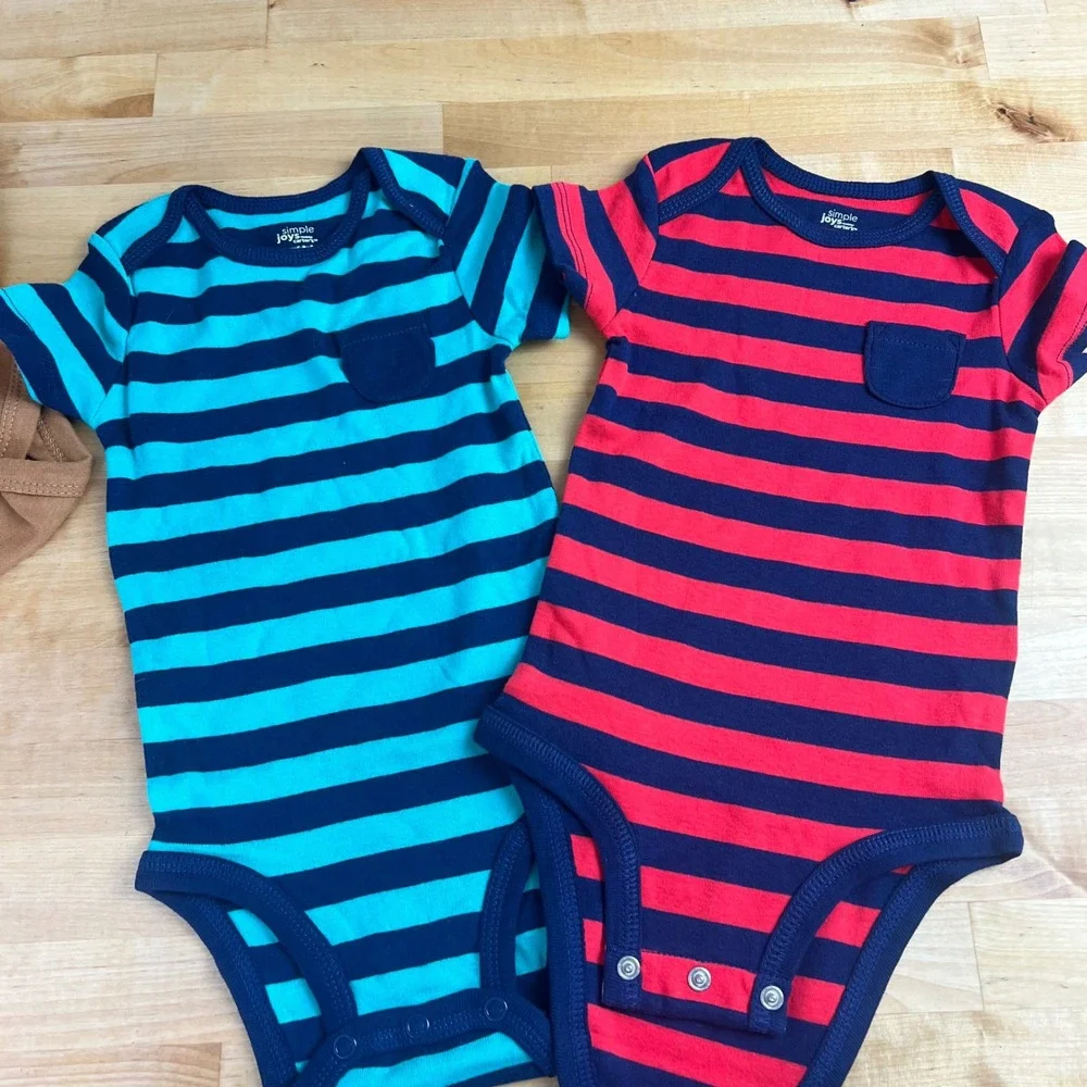 Lot 5‎ Baby Bodysuits 3-6 Months Carter's Old Navy Le Top Bebe Long Short Sleeve